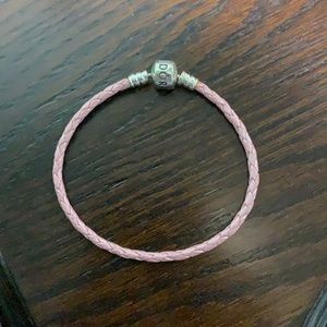 Pink Pandora leather bracelet